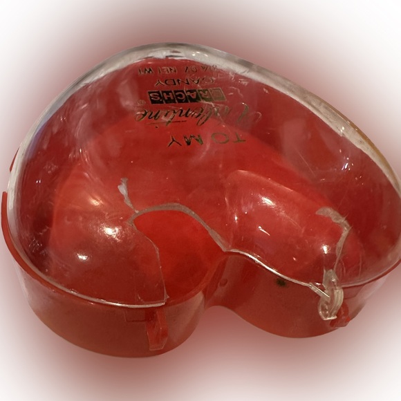 VTG RARE 1980’s BRACHS VALENTINE CONVERSATION HEART PLASTIC BOX FLAWED TRINKETS - Picture 3 of 4